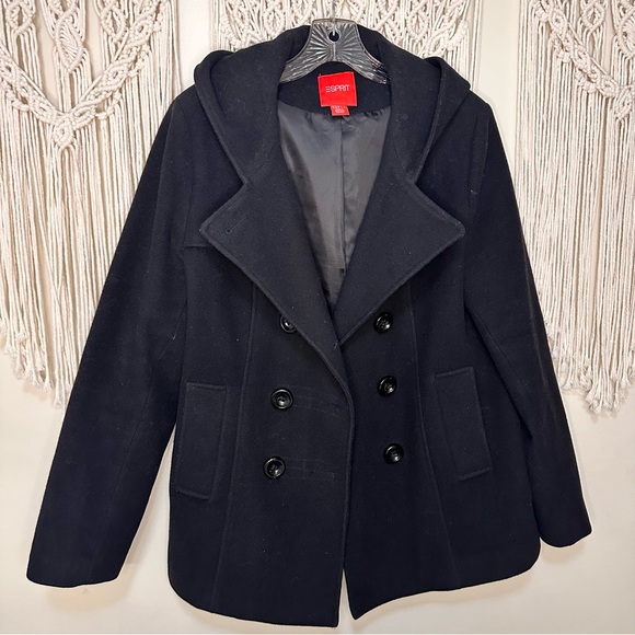 Esprit Women's Wool Black Peacoat Size M - Picture 1 of 6